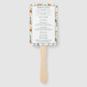 Elegante Script Greenery Blumenzeremonie Fächer (Rückseite)