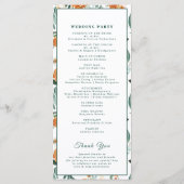 Elegante Script Greenery Watercolor Floral Wedding Programm (Rückseite)