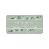 Elegante Script Greenery Wedding Rücksendeadresse Adressaufkleber (Vorne)
