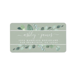 Elegante Script Greenery Wedding Rücksendeadresse Adressaufkleber