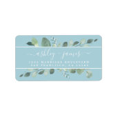 Elegante Script Greenery Wedding Rücksendeadresse Adressaufkleber (Vorne)