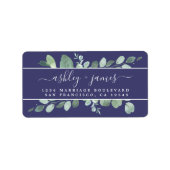 Elegante Script Greenery Wedding Rücksendeadresse Adressaufkleber (Vorne)