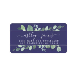 Elegante Script Greenery Wedding Rücksendeadresse Adressaufkleber