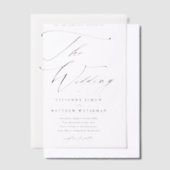 Elegante Script Hand Lettered Calligraphy Wedding Pergament Einladungen (Versetzt)
