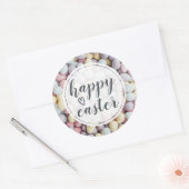 Elegante Script Happy Oaster Eggs Runder Aufkleber (Umschlag)