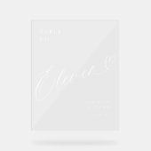 Elegante Script Heart Wedding Tischnummer Eleven Acrylschild (Vorderseite)