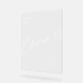 Elegante Script Heart Wedding Tischnummer Eleven Acrylschild (Winkel)