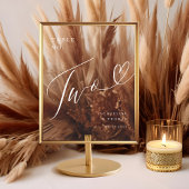 Elegante Script Heart Wedding Tischnummer Zwei Acrylschild