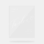 Elegante Script Heart Wedding Tischnummer Zwölf Acrylschild (Vorderseite)