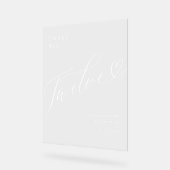 Elegante Script Heart Wedding Tischnummer Zwölf Acrylschild (Winkel)
