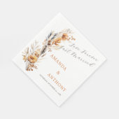 Elegante Script Herbst-Blume Hochzeit Serviette (Ecke)