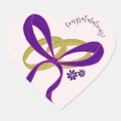 Elegante Script Herzlichen Glückwunsch zur Ehe Herz-Aufkleber (Vorderseite)