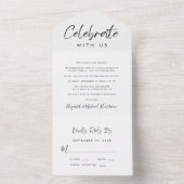 Elegante Script-Hochzeitsempfehlung All In One Einladung (Innen Boden)