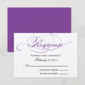 Elegante Script-Hochzeitsreaktion RSVP Karte (Vorne/Hinten)