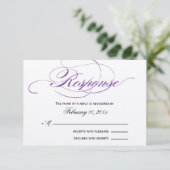 Elegante Script-Hochzeitsreaktion RSVP Karte (Stehend Vorderseite)