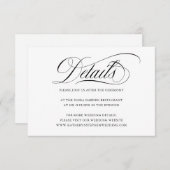 Elegante Script-Hochzeitungs-Detailkarte Begleitkarte (Vorne/Hinten)