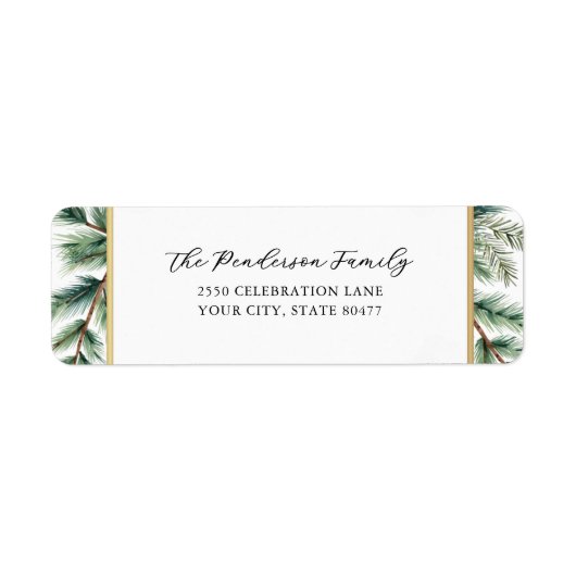 Elegante Script Holiday Pines Gold Frame Custom (Vorne)