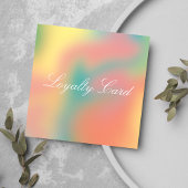 Elegante Script Holographic Rainbow Loyalty Card Quadratische Visitenkarte