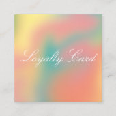 Elegante Script Holographic Rainbow Loyalty Card Quadratische Visitenkarte (Vorderseite)
