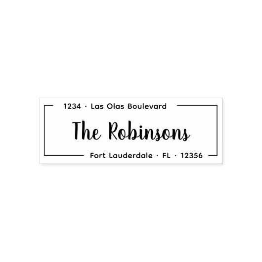 Elegante Script Housewarming-Rücksendeadresse Permastempel (Design)