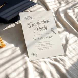 Elegante Script Illustriert Graduation Party Einladung