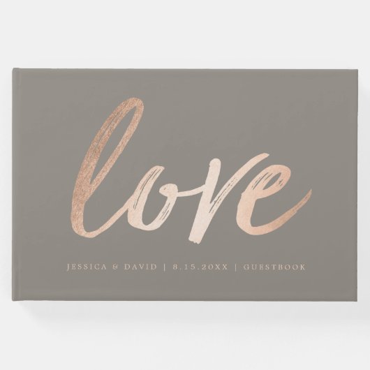 Elegante Script-Imitate Foil Gästebuch (Vorderseite)