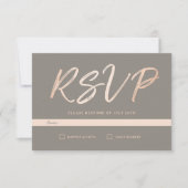 Elegante Script-Imitate Foil UAWG RSVP Karte (Vorderseite)