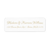 Elegante Script-Imitate Gold Custom-Rücksendeadres (Vorne)