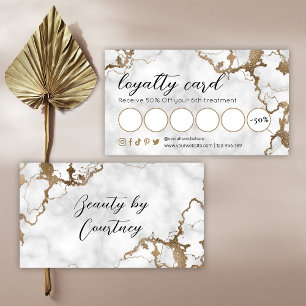 Elegante Script-Imitate Gold Marble Beauty Salon Treuekarte