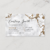 Elegante Script-Imitate Gold Marble Moderne Einzig Visitenkarte (Vorderseite)