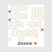 Elegante Script-Imitate Gold Name DIY Custom Cut V Aufkleber (Blatt)