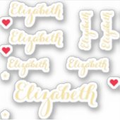 Elegante Script-Imitate Gold Name DIY Custom Cut V Aufkleber (Vorderseite)