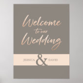 Elegante Script-Imitate Hochzeit Poster (Vorne)