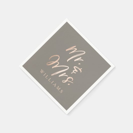 Elegante Script-Imitate machen Mr. & Mrs. Serviette (Ecke)