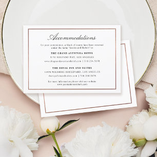 Elegante Script-Imitate Rose Gold-Border-Details Begleitkarte