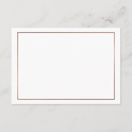 Elegante Script-Imitate Rose Gold-Border-Details Begleitkarte (Rückseite)