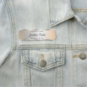 Elegante Script-Imitate Silver-Vorlage Handgeschri Namensschild (Beispiel)