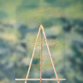 Elegante Script-Imitats Gold Wedding Willkommen Acrylschild (Neutral)