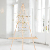 Elegante Script-Imitats Gold Wedding Willkommen Acrylschild