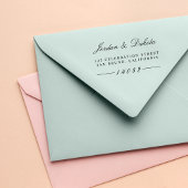 Elegante Script-Individuelle Name Hochzeit-Rücksen Gummistempel