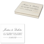Elegante Script-Individuelle Name Hochzeit-Rücksen Gummistempel (Stempel)