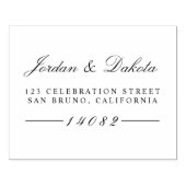 Elegante Script-Individuelle Name Hochzeit-Rücksen Gummistempel (Prägung)