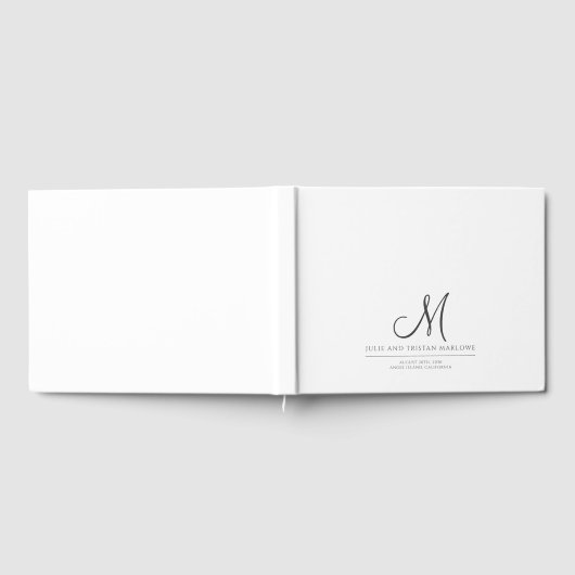 Elegante Script Initial Wedding Monogram Wedding Gästebuch (Voll)