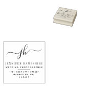 Elegante Script Initials Business-Rücksendeadresse Gummistempel (Stempel)