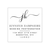 Elegante Script Initials Business-Rücksendeadresse Gummistempel (Prägung)