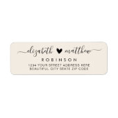 Elegante Script Ivory Wedding Rücksendeadresse (Vorne)