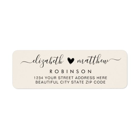 Elegante Script Ivory Wedding Rücksendeadresse (Vorne)