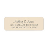 Elegante Script Ivory Wedding Rücksendeadresse (Vorne)