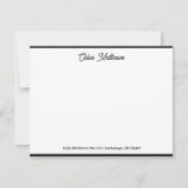 Elegante Script Jet Black Stationery Border Mitteilungskarte (Vorderseite)