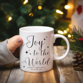Elegante Script Joy to The World Frohe Weihnachten Tasse
